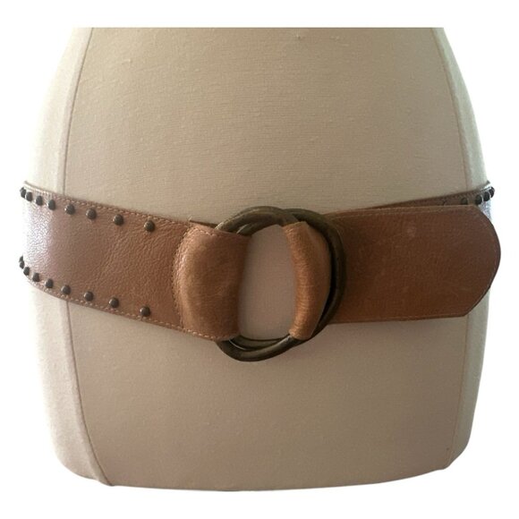 Streets Ahead Belt Women Large Double D Ring Stud Italian Leather Buckle BOHO main image 15